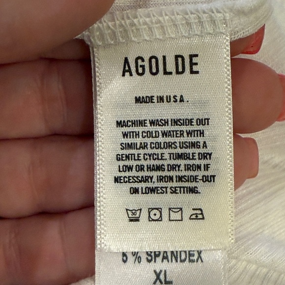 Agolde Abbie Slim Tee White 45314 - Picture 10 of 12